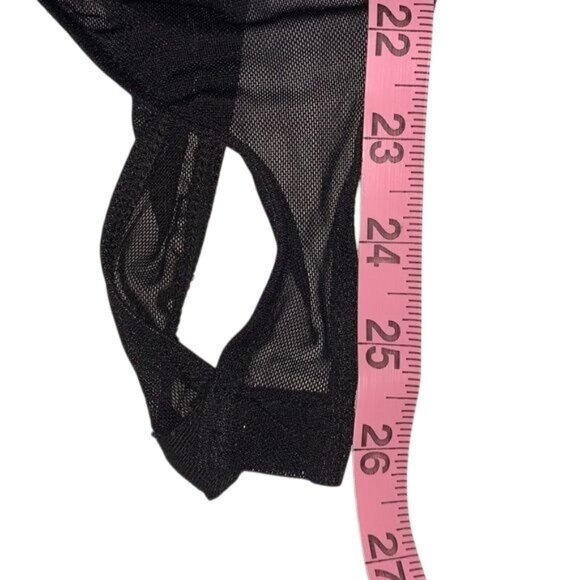 Forever 21 Black Sheer Bodysuit L Snap Closure Nylon/Spandex Stretch Contemporar - Picture 5 of 8